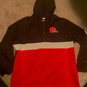 Clev Browns  1/4 zip windbreaker. No staims or defects. Like new condition
